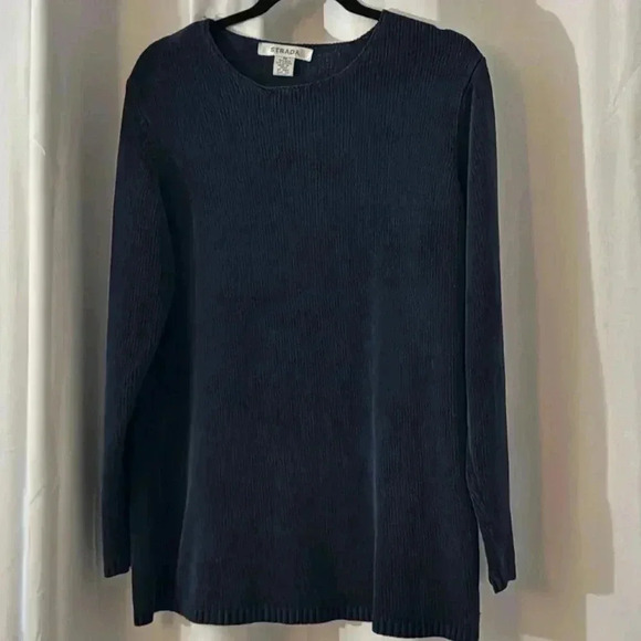 Vintage Blue Silk Soft Knitted Sweater - Picture 2 of 7